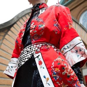 Red Kimono Jacket Dress